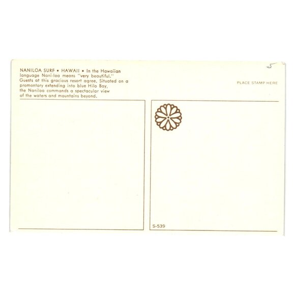 Naniloa Surf Hawaii Postcard Vintage Resort Hilo Bayview Scenic Landscape Hotel - Picture 2 of 2